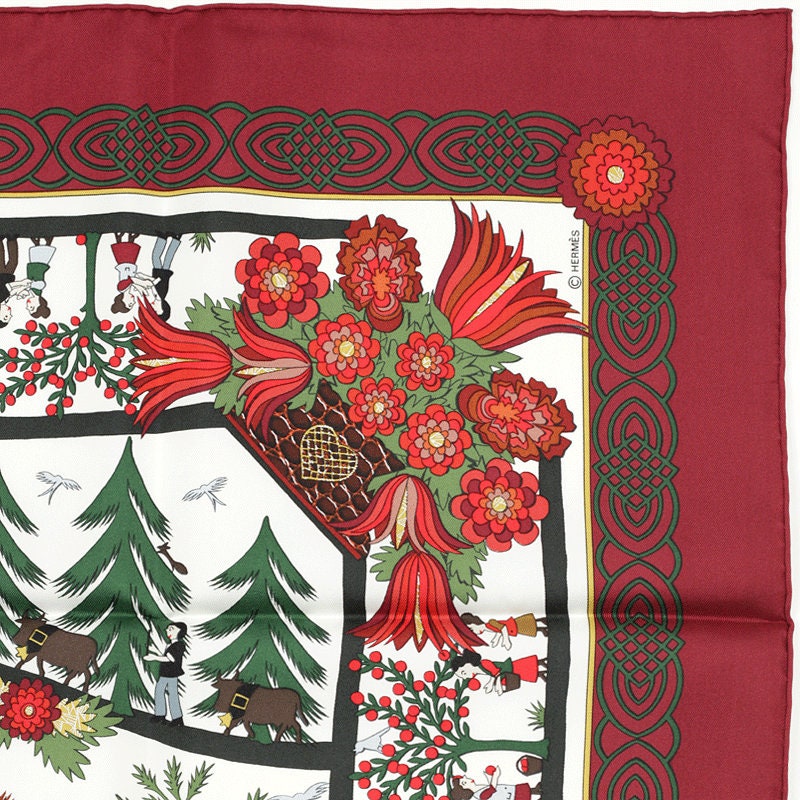 Hermes Scarf "Decoupages" by Anne Rosat 90cm Silk