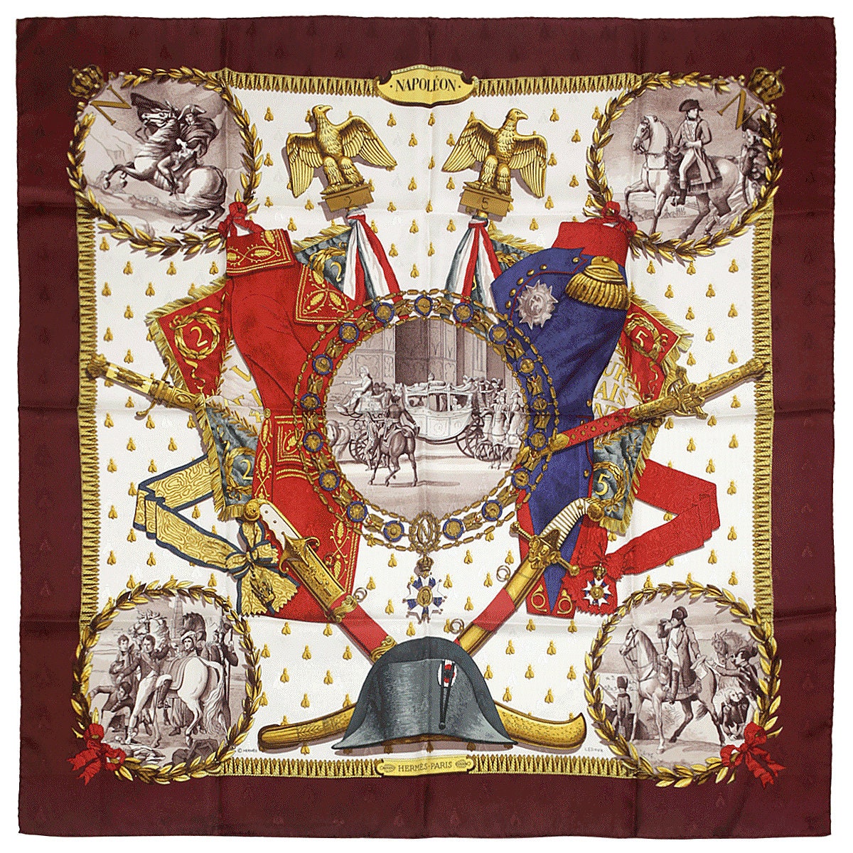 Hermes Scarf "Napoleon" by Philippe Ledoux 90cm Silk Jacquard | Carre Foulard