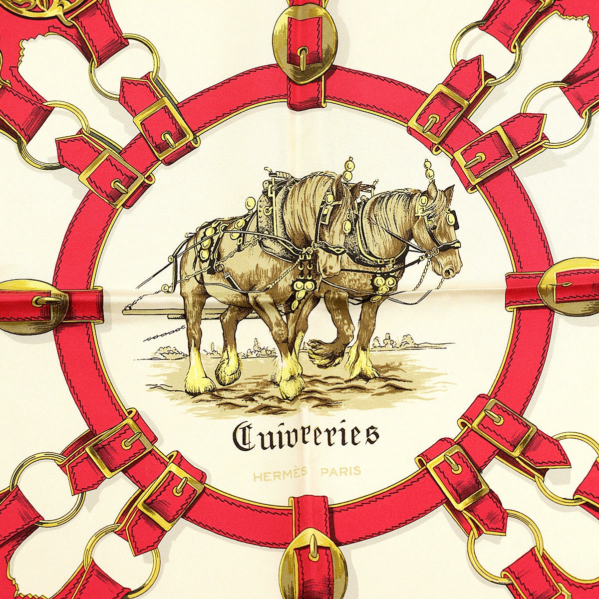 Hermes Scarf "Cuivreries" by Françoise De La Perriere 90cm Silk