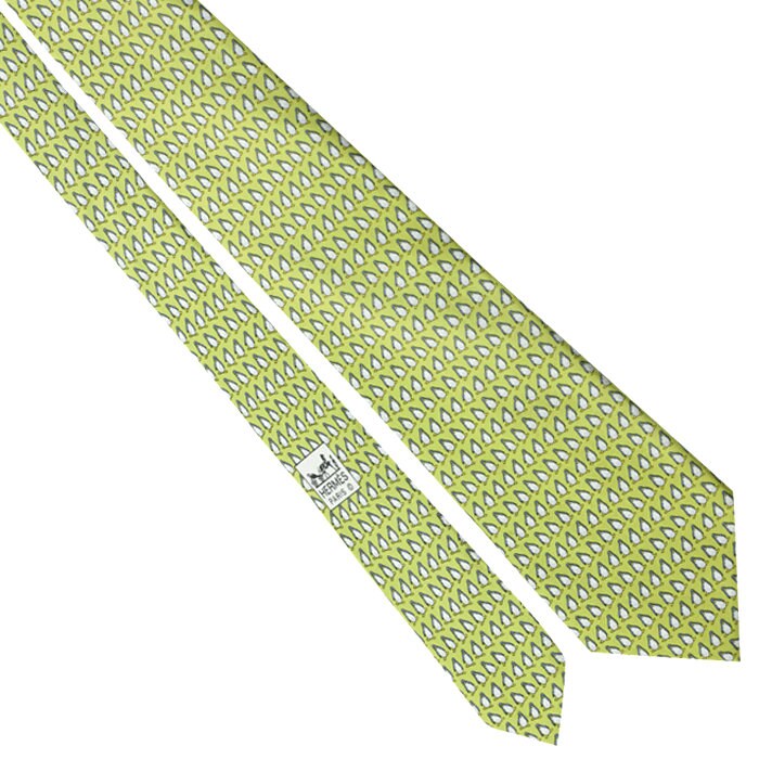 Hermes Men's Silk Tie Whimsical Penguins Pattern 5143