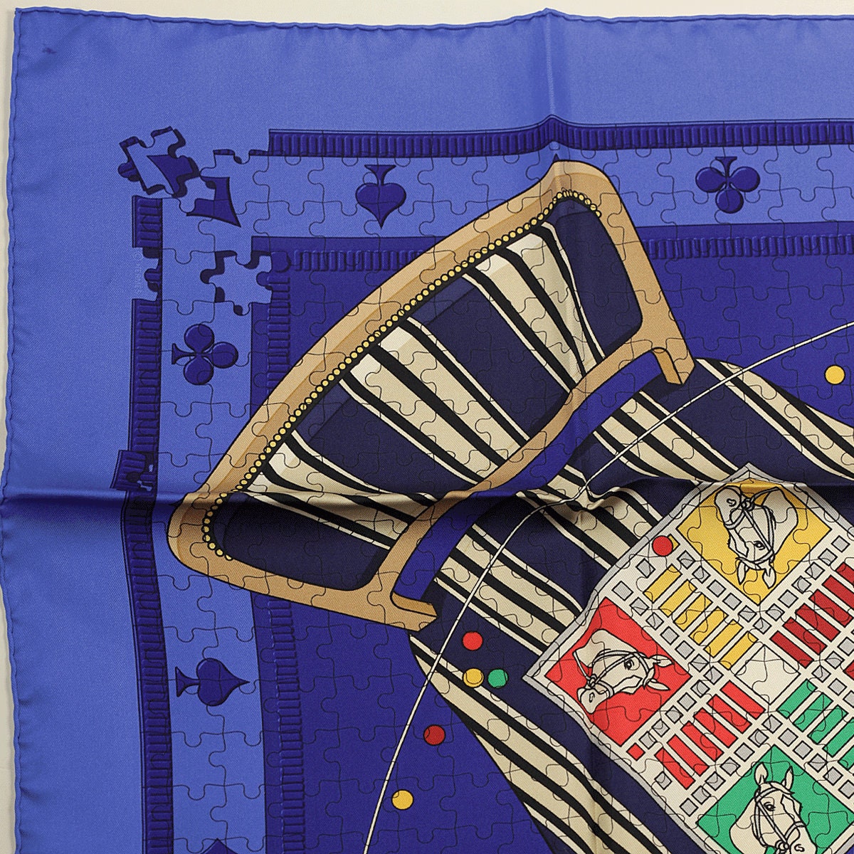 Hermes Scarf "Faites Vos Jeux" by Karen Petrossian 90cm Silk