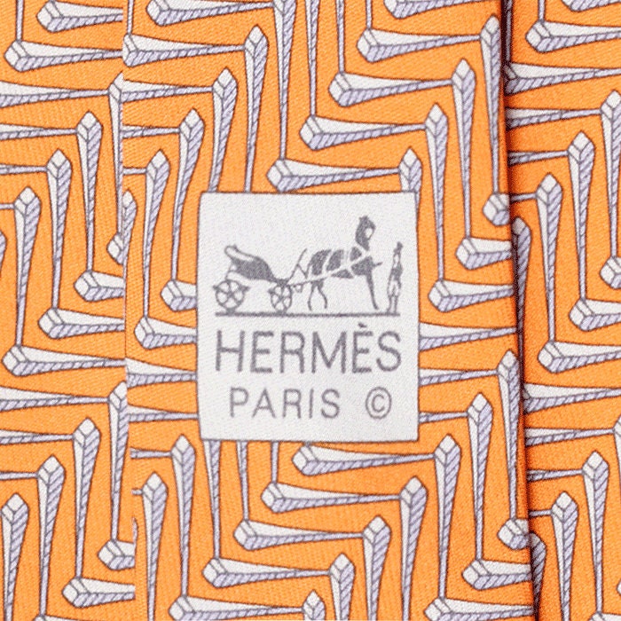 Hermes Men's Silk Tie Geometric Pattern 5334 | Necktie Cravate