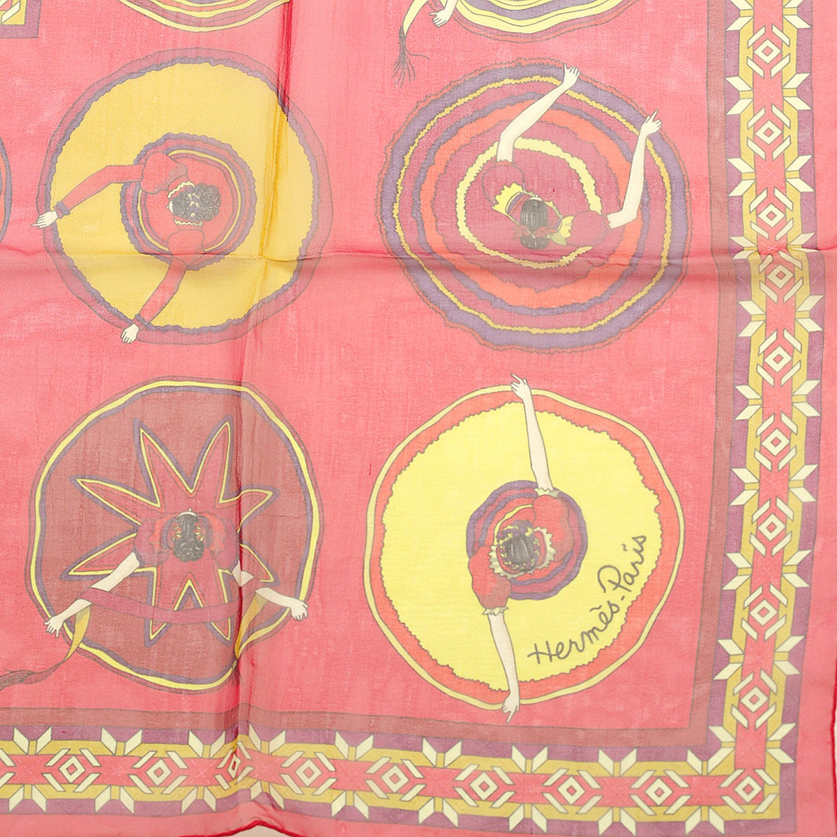 Hermes Scarf Mousseline "Belles du Mexique" by Virginie Jamin 90cm Silk