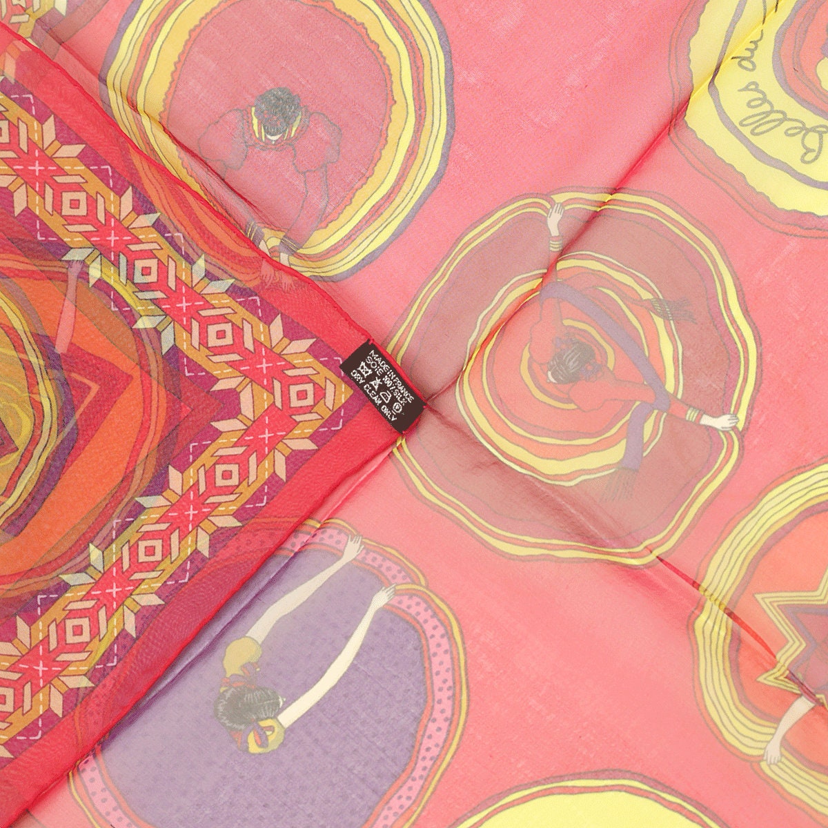 Hermes Scarf Mousseline "Belles du Mexique" by Virginie Jamin 90cm Silk