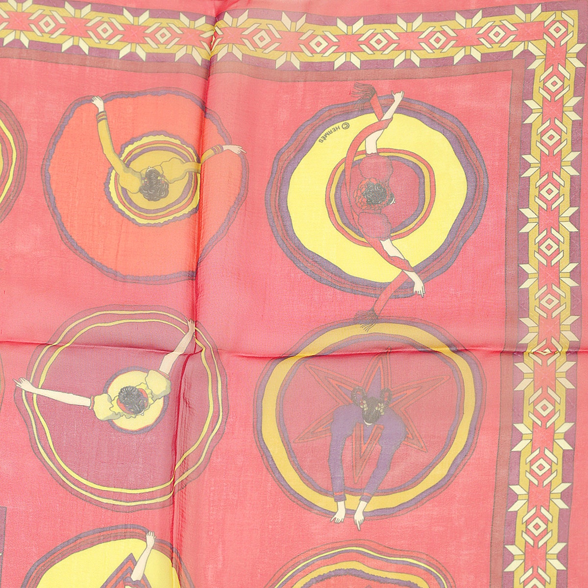 Hermes Scarf Mousseline "Belles du Mexique" by Virginie Jamin 90cm Silk