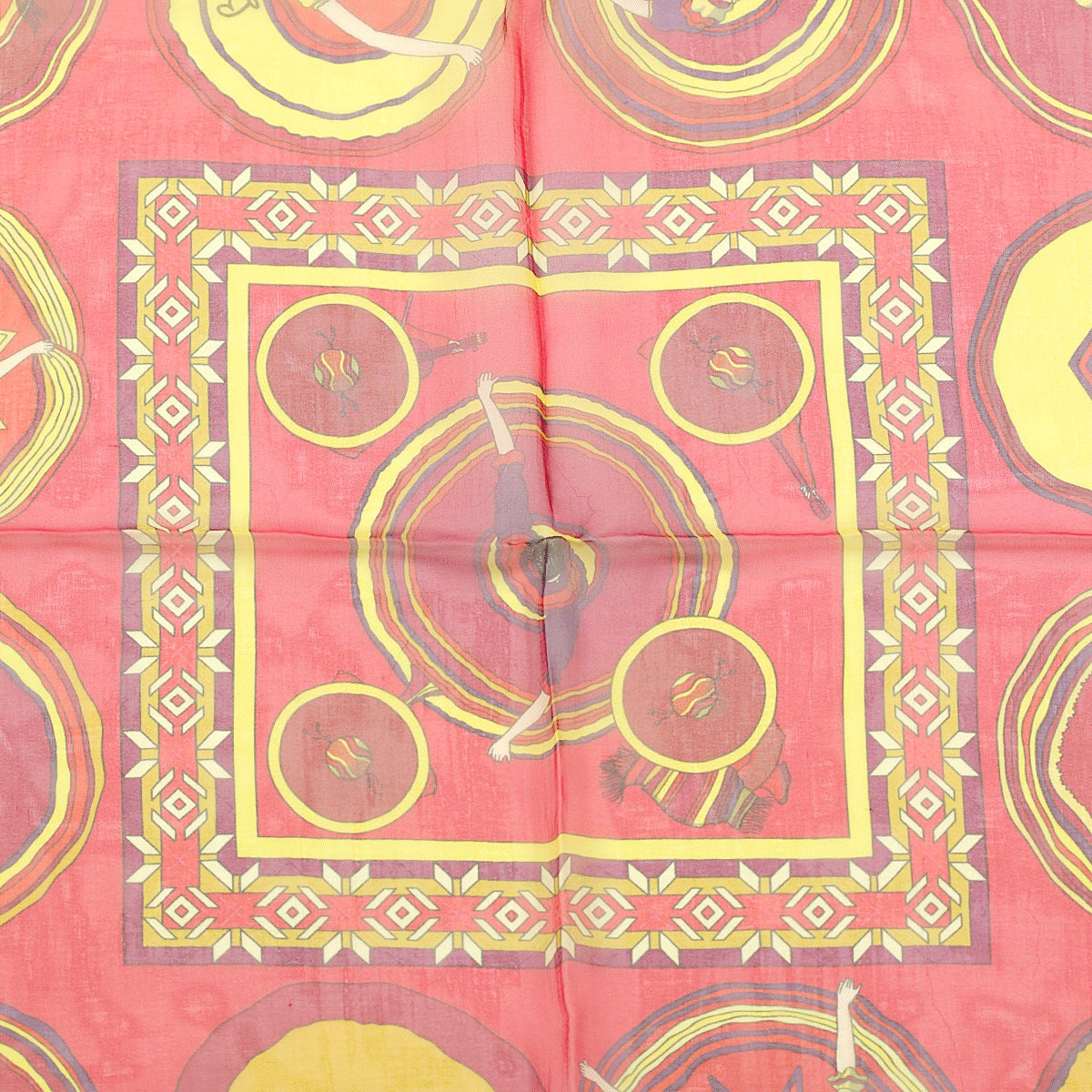 Hermes Scarf Mousseline "Belles du Mexique" by Virginie Jamin 90cm Silk