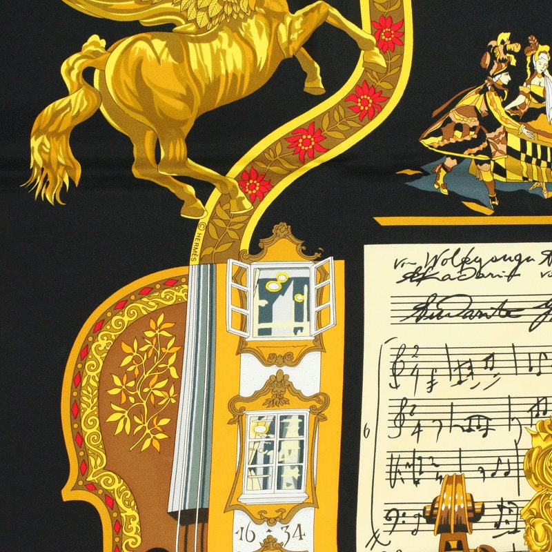 Hermes Scarf "Salzburg" by Loic Dubigeon 90cm Silk