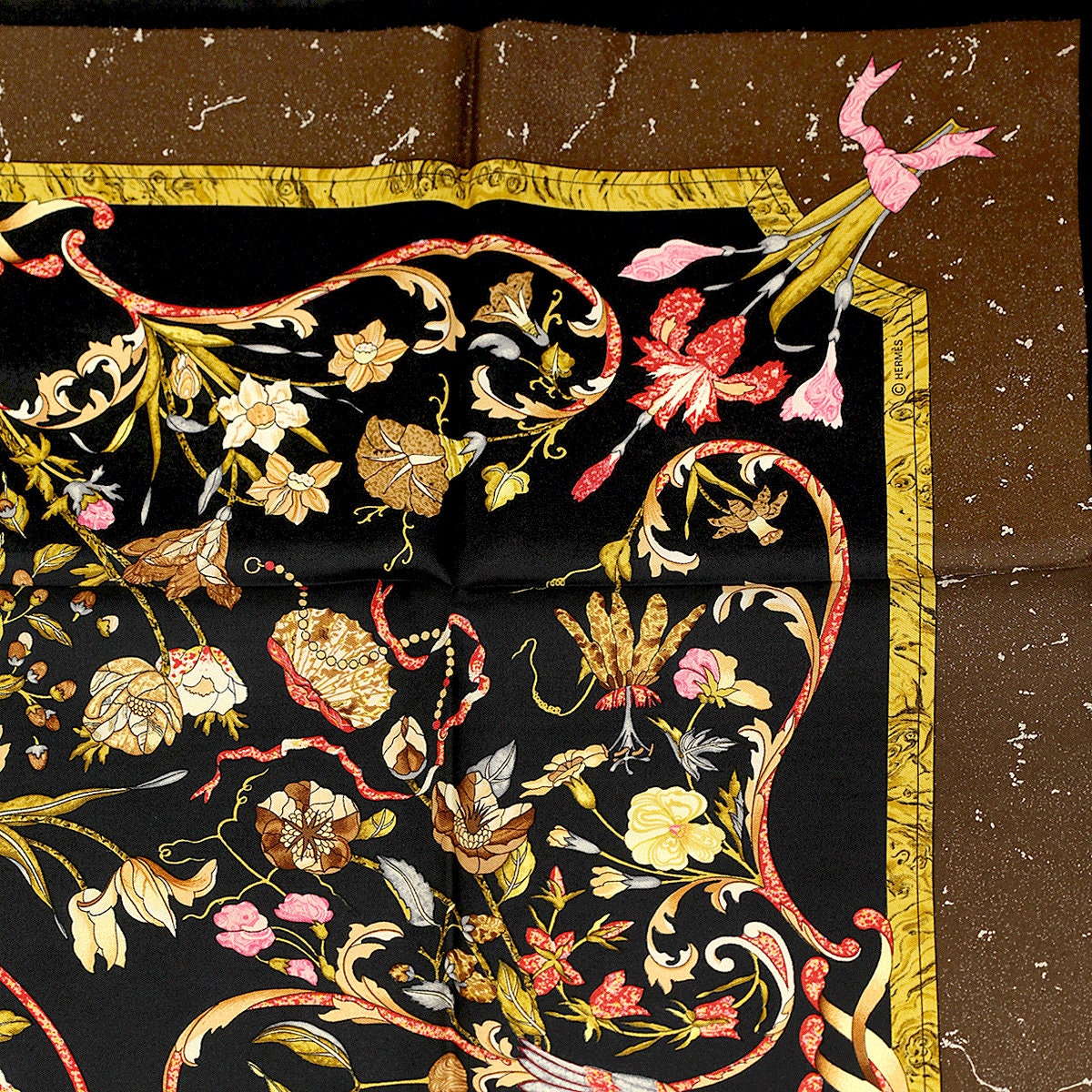 Hermes Scarf "Pierres d'Orient et d'Occident" by Zoe Pauwels 90cm Silk