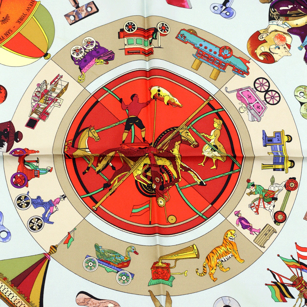 Hermes Scarf "Les Clefs du Notre Enfance" by Loic Dubigeon 90cm Silk