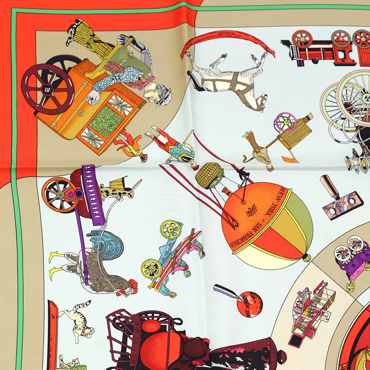Hermes Scarf "Les Clefs du Notre Enfance" by Loic Dubigeon 90cm Silk