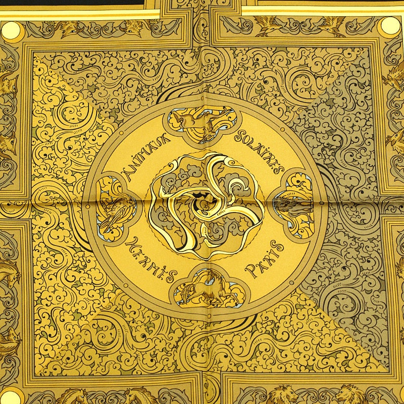 Hermes Scarf "Animaux Solaires" by Zoe Pauwels Vintage 90cm Silk | Carre Foulard