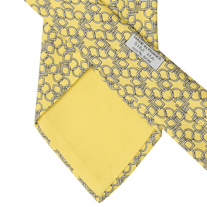 Hermes Men's Silk Tie Equestrian Geometric Pattern 5162