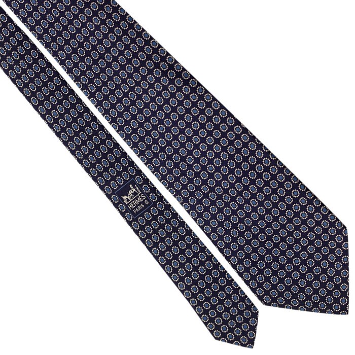 Hermes Men's Silk Tie Geometric Pattern 5357 | Necktie Cravate