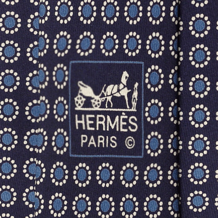 Hermes Men's Silk Tie Geometric Pattern 5357 | Necktie Cravate