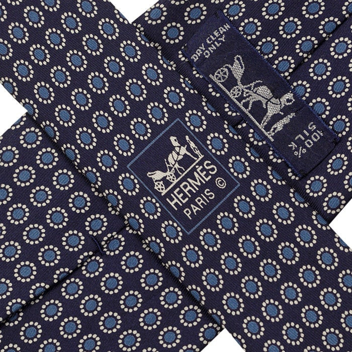 Hermes Men's Silk Tie Geometric Pattern 5357 | Necktie Cravate
