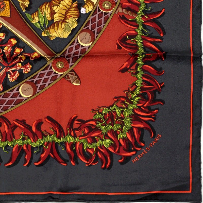 Hermes Scarf "Aux Pays de Epices" by Annie Faivre 90cm Silk | Carre Foulard