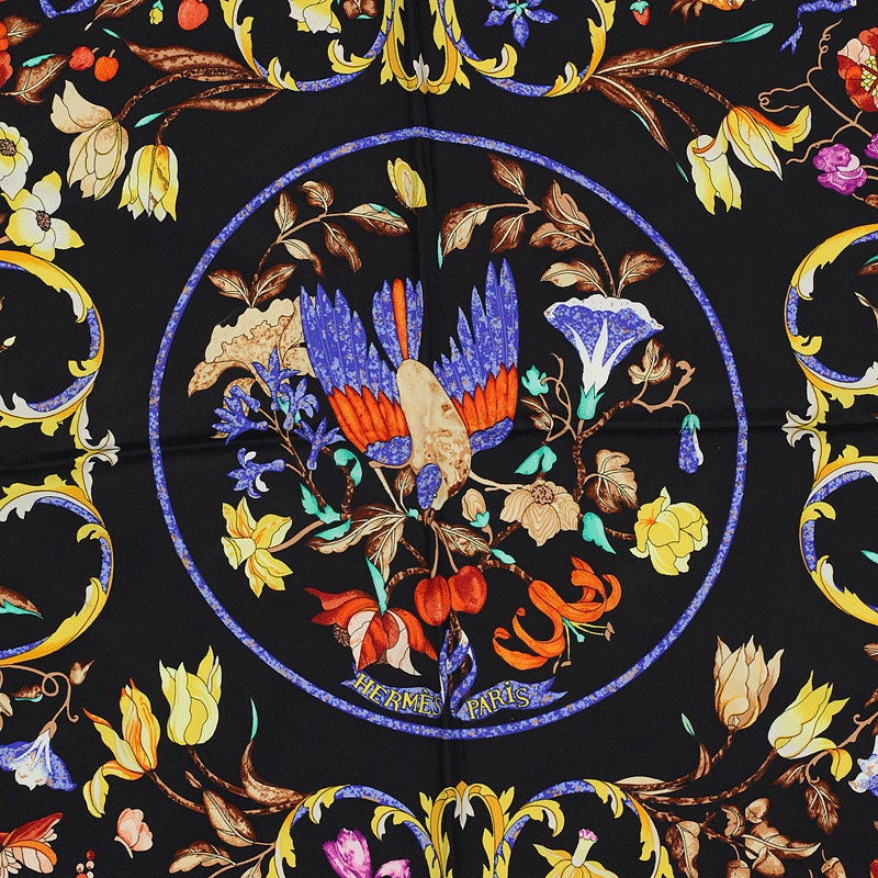 Hermes Scarf "Pierres d'Orient et d'Occident" by Zoe Pauwels Vintage 90cm Silk