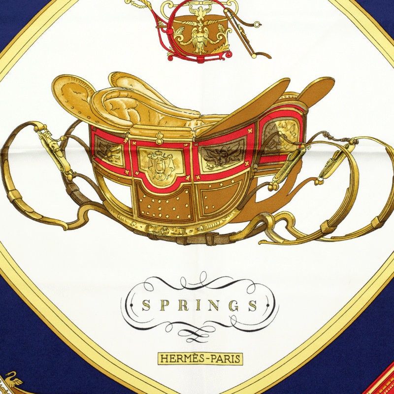 Hermes Scarf "Springs" by Philippe Ledoux 90cm Silk