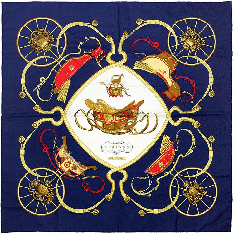 Hermes Scarf "Springs" by Philippe Ledoux 90cm Silk