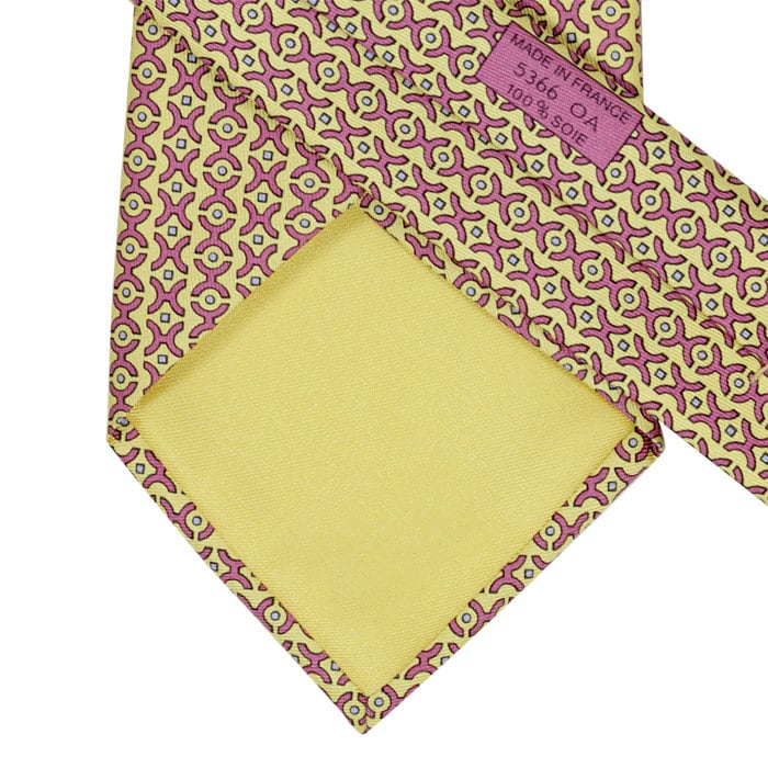 Hermes Men's Silk Tie H Geometric Pattern 5366