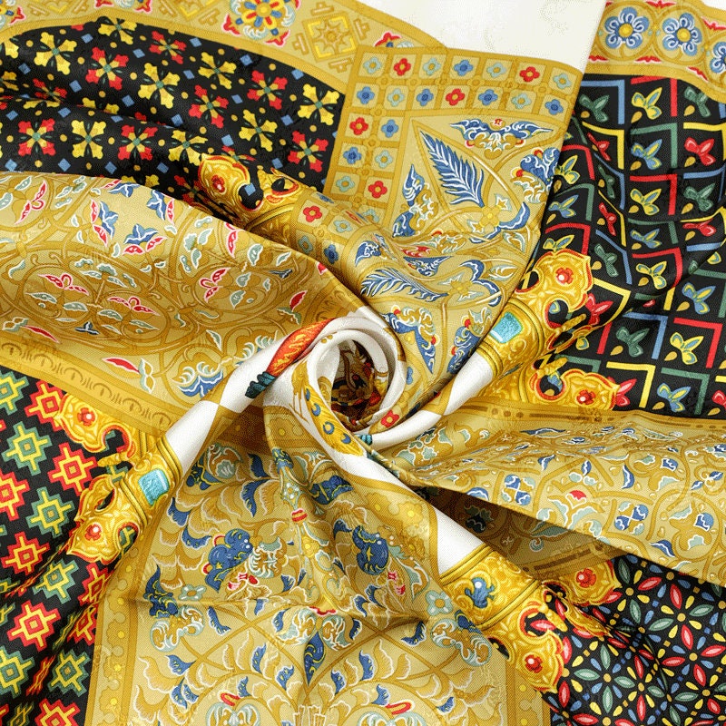 Hermes Scarf "Ciels Byzantins" by Julia Abadie 90cm Silk Jacuard