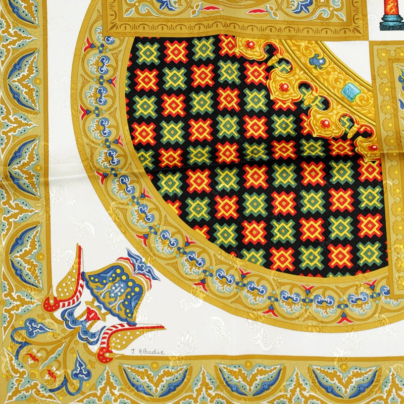 Hermes Scarf "Ciels Byzantins" by Julia Abadie Vintage 90cm Silk Jacuard