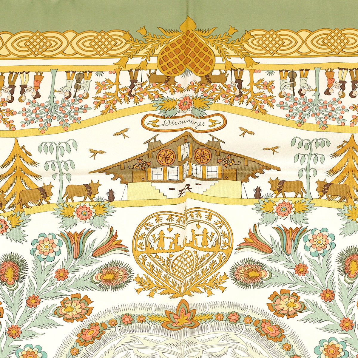 Hermes Scarf "Decoupages" by Anne Rosat 90cm Silk