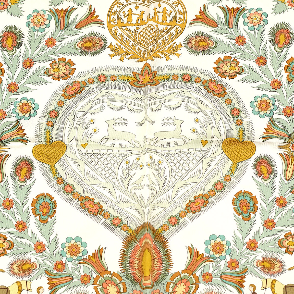Hermes Scarf "Decoupages" by Anne Rosat 90cm Silk