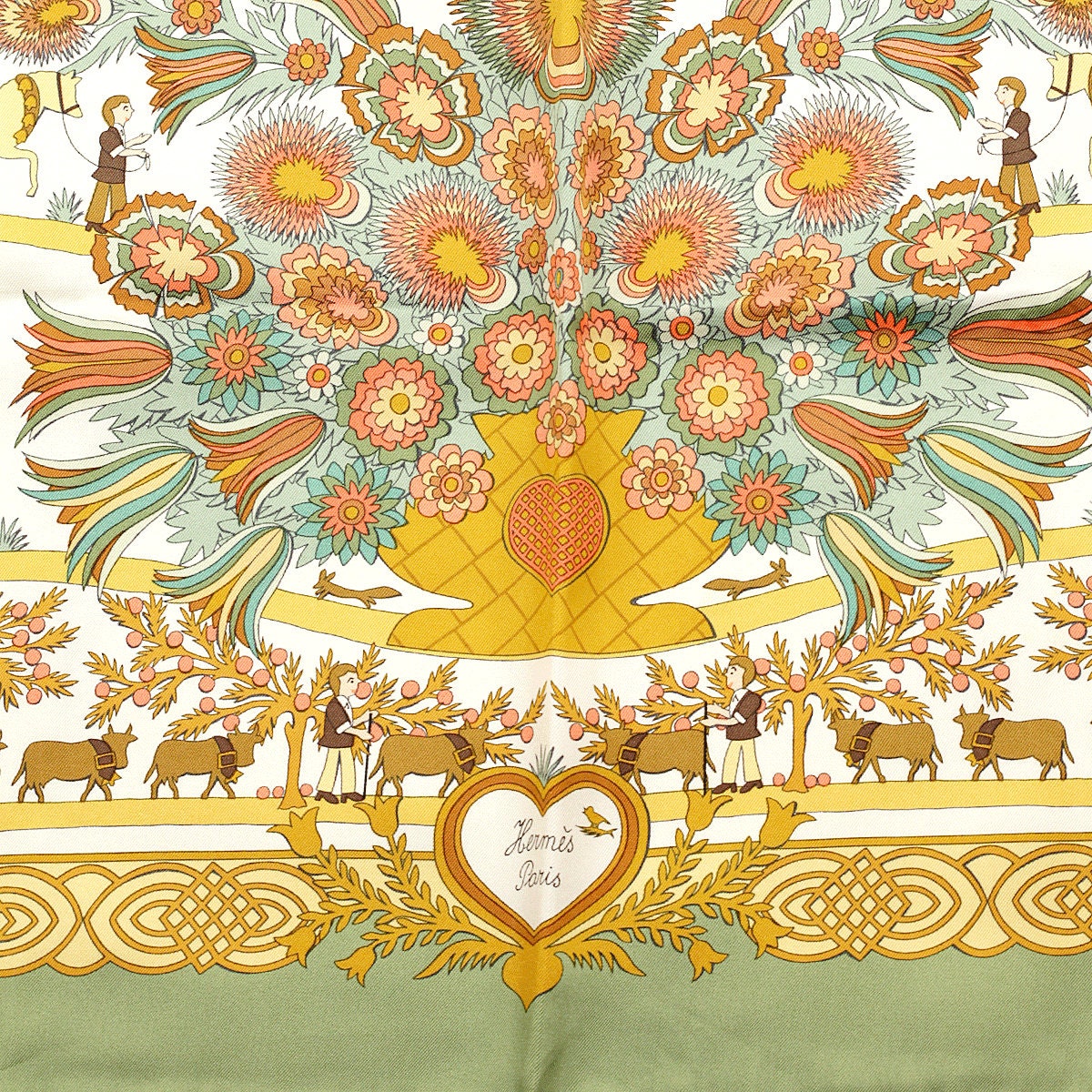 Hermes Scarf "Decoupages" by Anne Rosat 90cm Silk