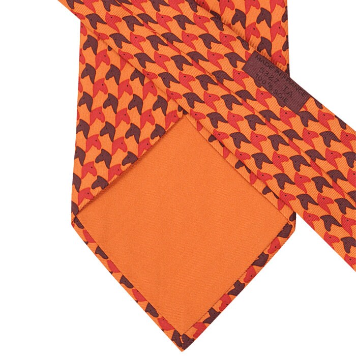 Hermes Men's Silk Tie Horse Heads Pattern 5327