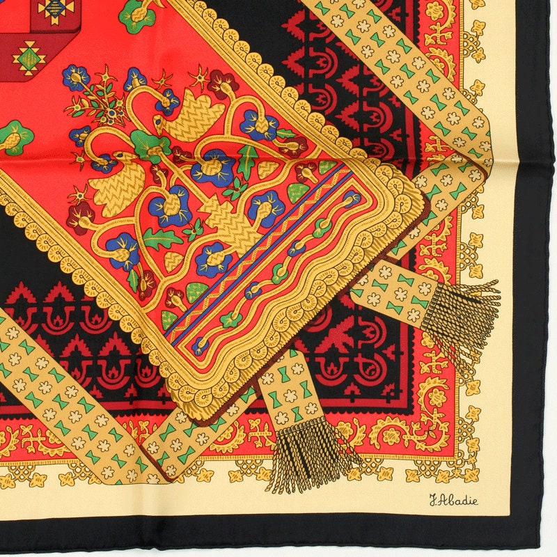 Hermes Scarf "Brins d'Or" by Julia Abadie Vintage 90cm Silk