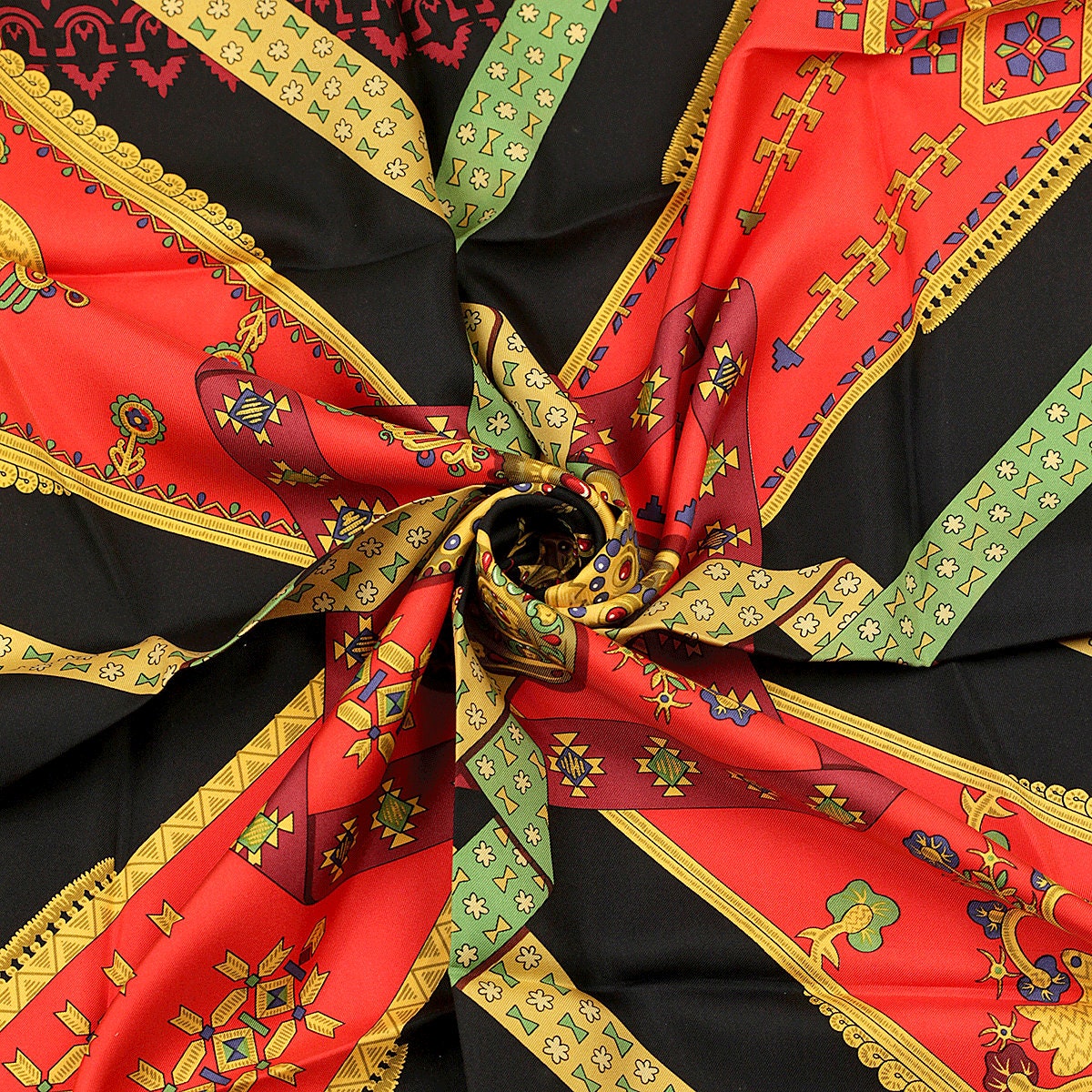 Hermes Scarf "Brins d'Or" by Julia Abadie Vintage 90cm Silk