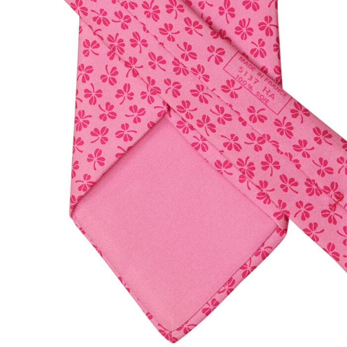 Hermes Men's Silk Tie Clovers Pattern 5137