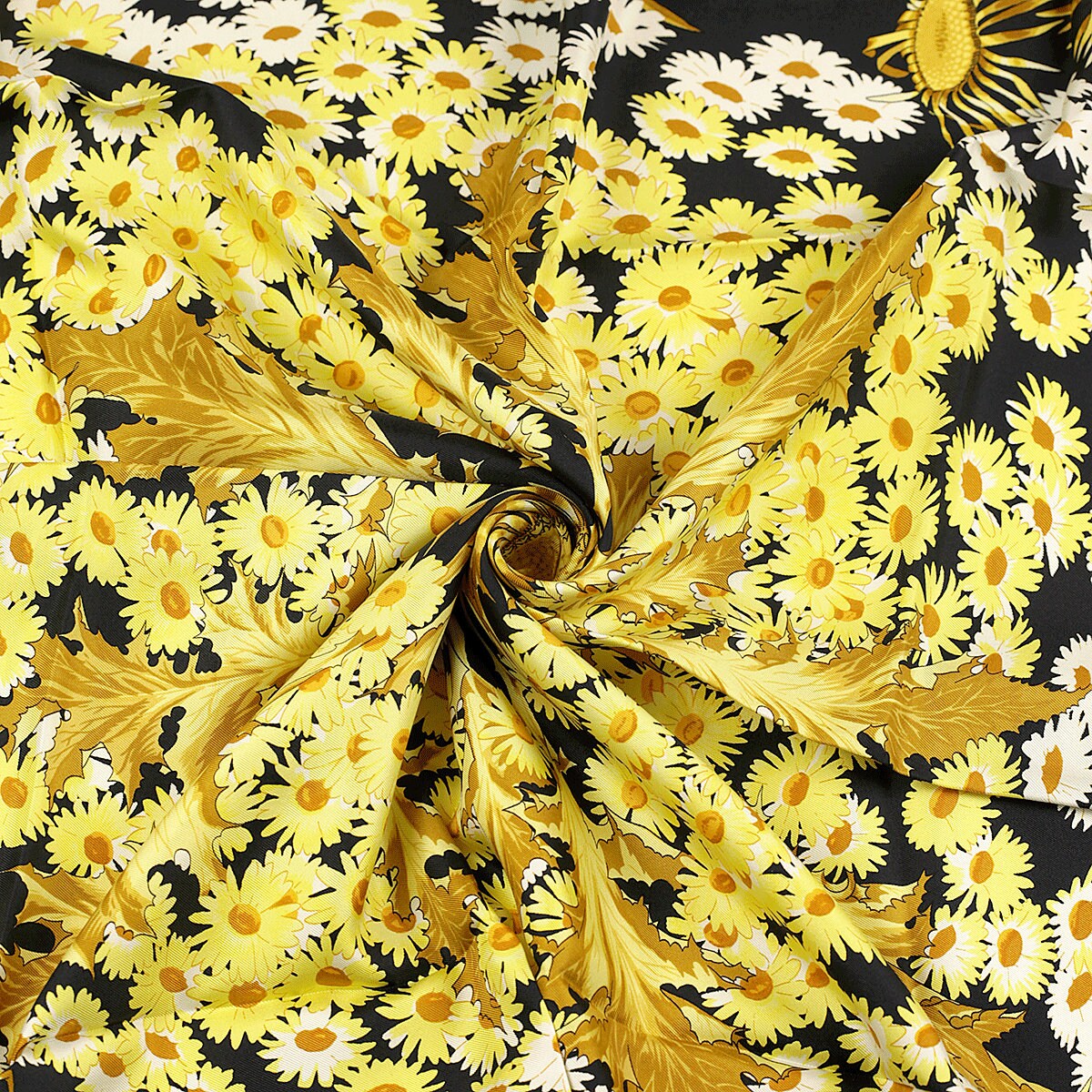 Hermes Scarf "Fleurs et Carlines II" by Vladimir Rybaltchenko Vintage 90cm Silk