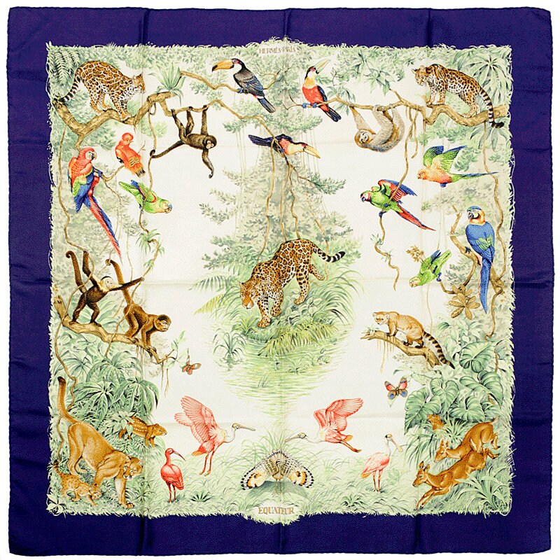 Hermes Scarf "Equateur" by Robert Dallet 90cm Silk
