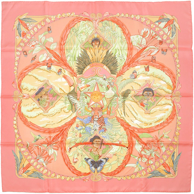 Hermes Scarf "Amazonia" by Laurence Bourthoumieux 90cm Silk | Carre Foulard