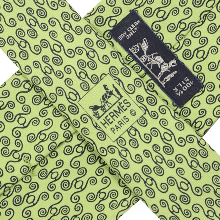 Hermes Men's Silk Tie H Geometric Pattern 5256