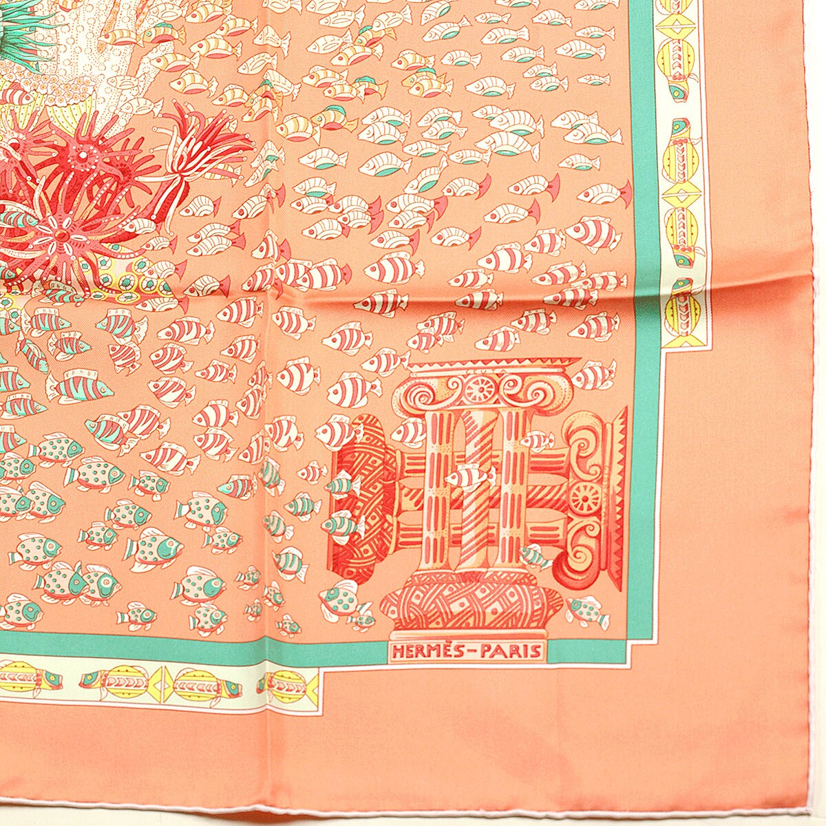 Hermes Scarf "Rencontre Oceane" by Annie Faivre 90cm Silk