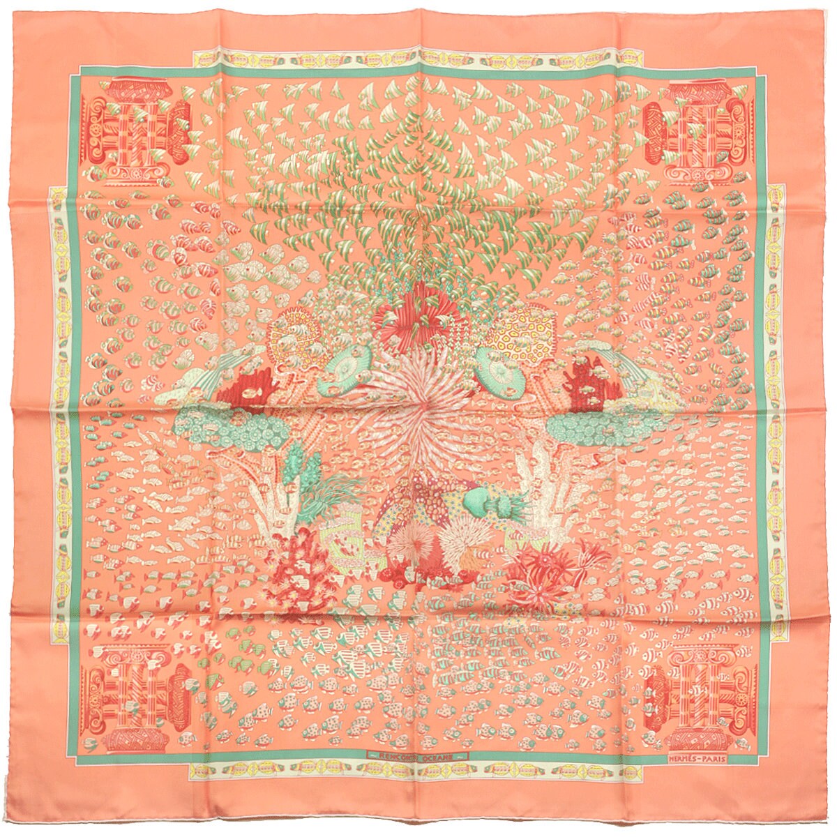 Hermes Scarf "Rencontre Oceane" by Annie Faivre 90cm Silk