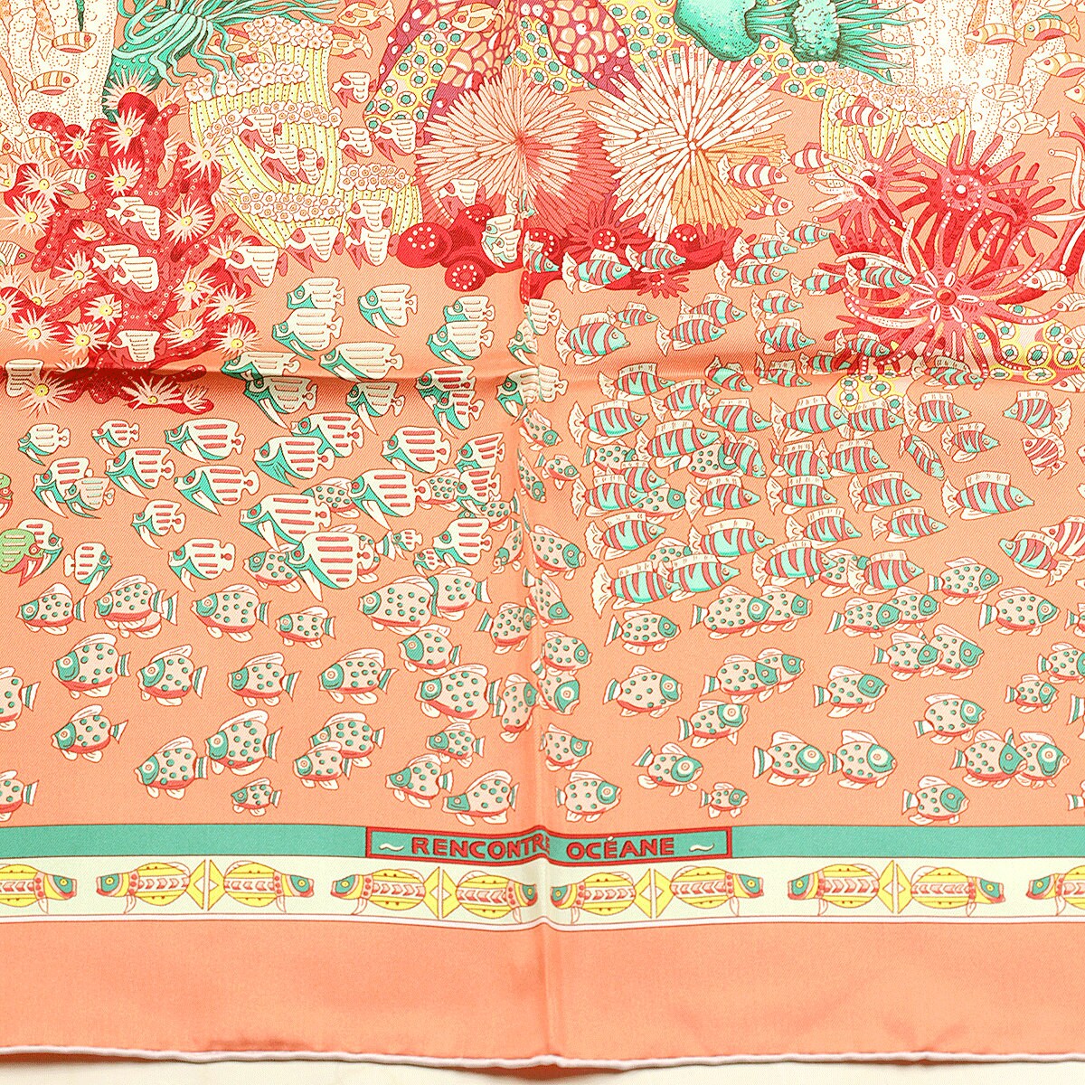 Hermes Scarf "Rencontre Oceane" by Annie Faivre 90cm Silk