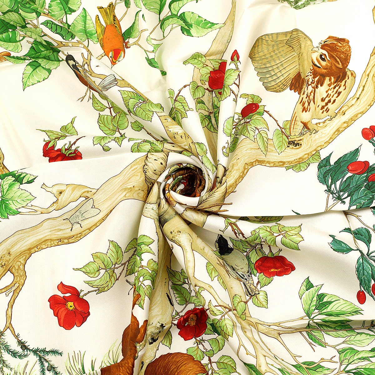 Hermes Scarf "Au Coeur des Bois" by Zoe Pauwels 90cm Silk