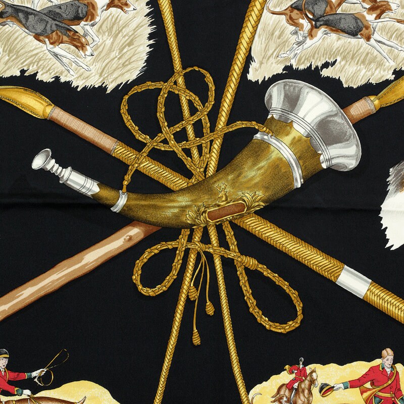 Hermes Scarf "Le Laisser Courre" by Jean De Fougerolle 90cm Silk