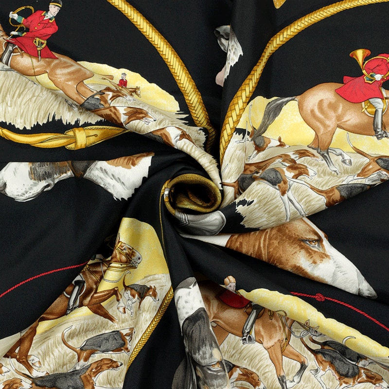 Hermes Scarf "Le Laisser Courre" by Jean De Fougerolle 90cm Silk