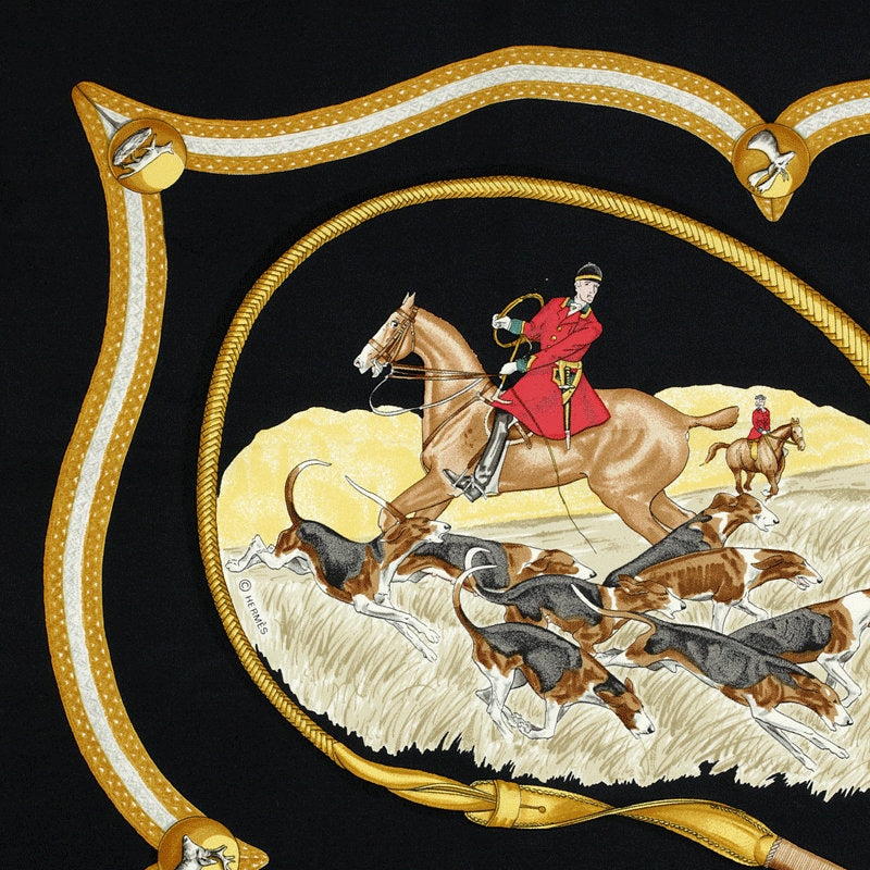 Hermes Scarf "Le Laisser Courre" by Jean De Fougerolle 90cm Silk