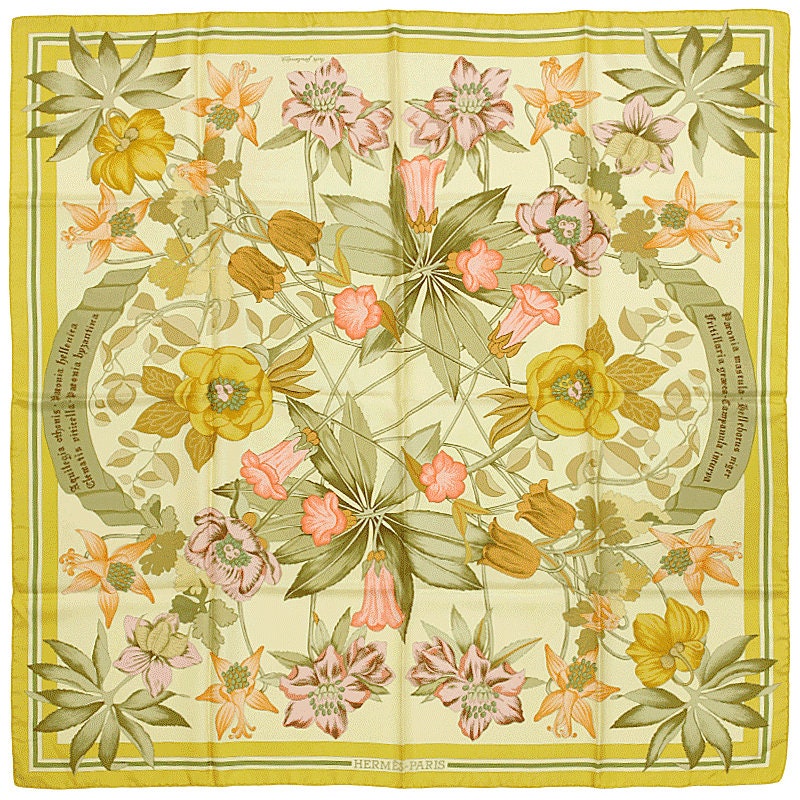 Hermes Scarf "Anemones et Campanules" by Niki Goulandris 90cm Silk
