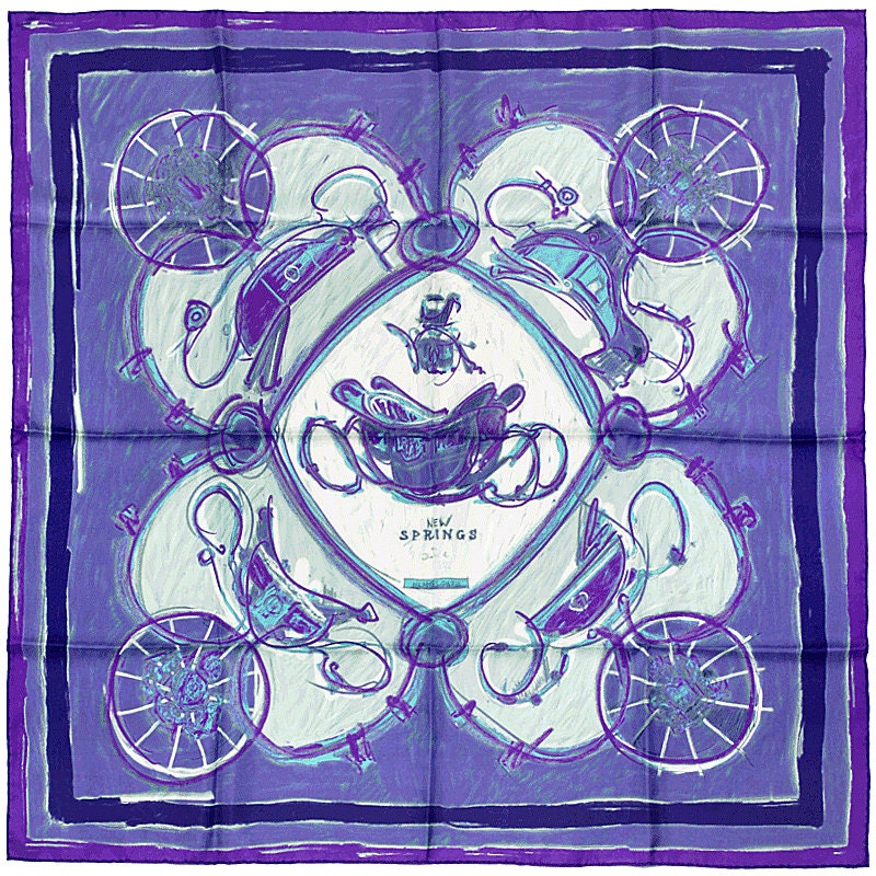 Hermes Scarf "New Springs" by Dimitri Rybaltchenko 90cm Silk