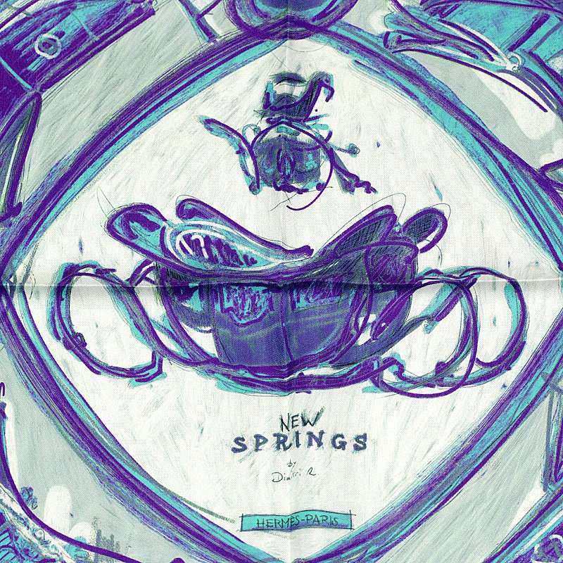Hermes Scarf "New Springs" by Dimitri Rybaltchenko 90cm Silk