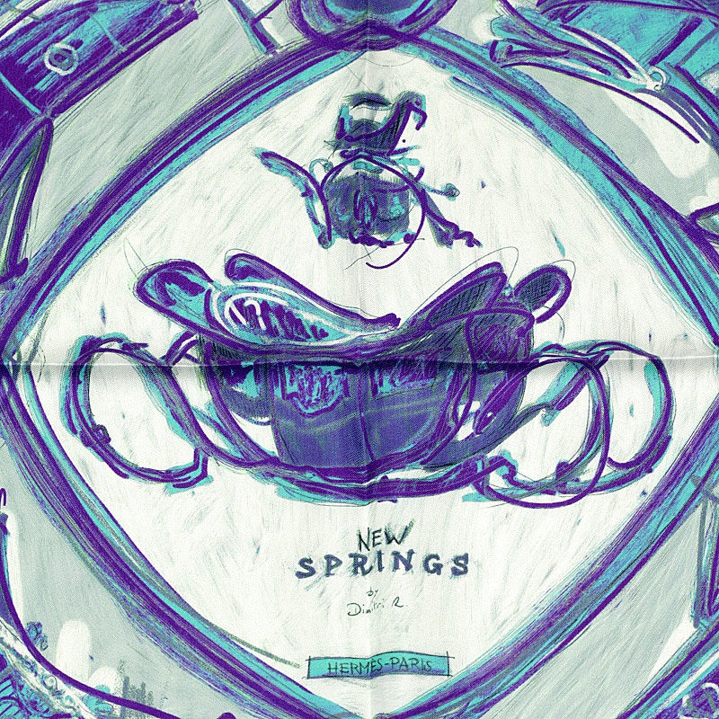 Hermes Scarf "New Springs" by Dimitri Rybaltchenko 90cm Silk