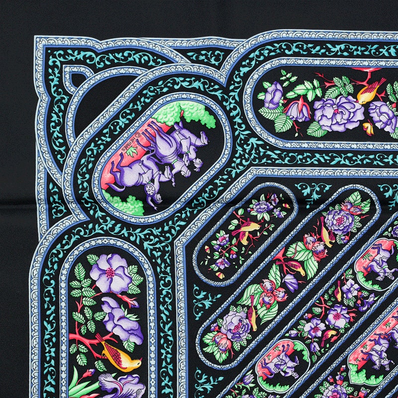 Hermes Scarf "Qalamdan" by Catherine Baschet 90cm Silk
