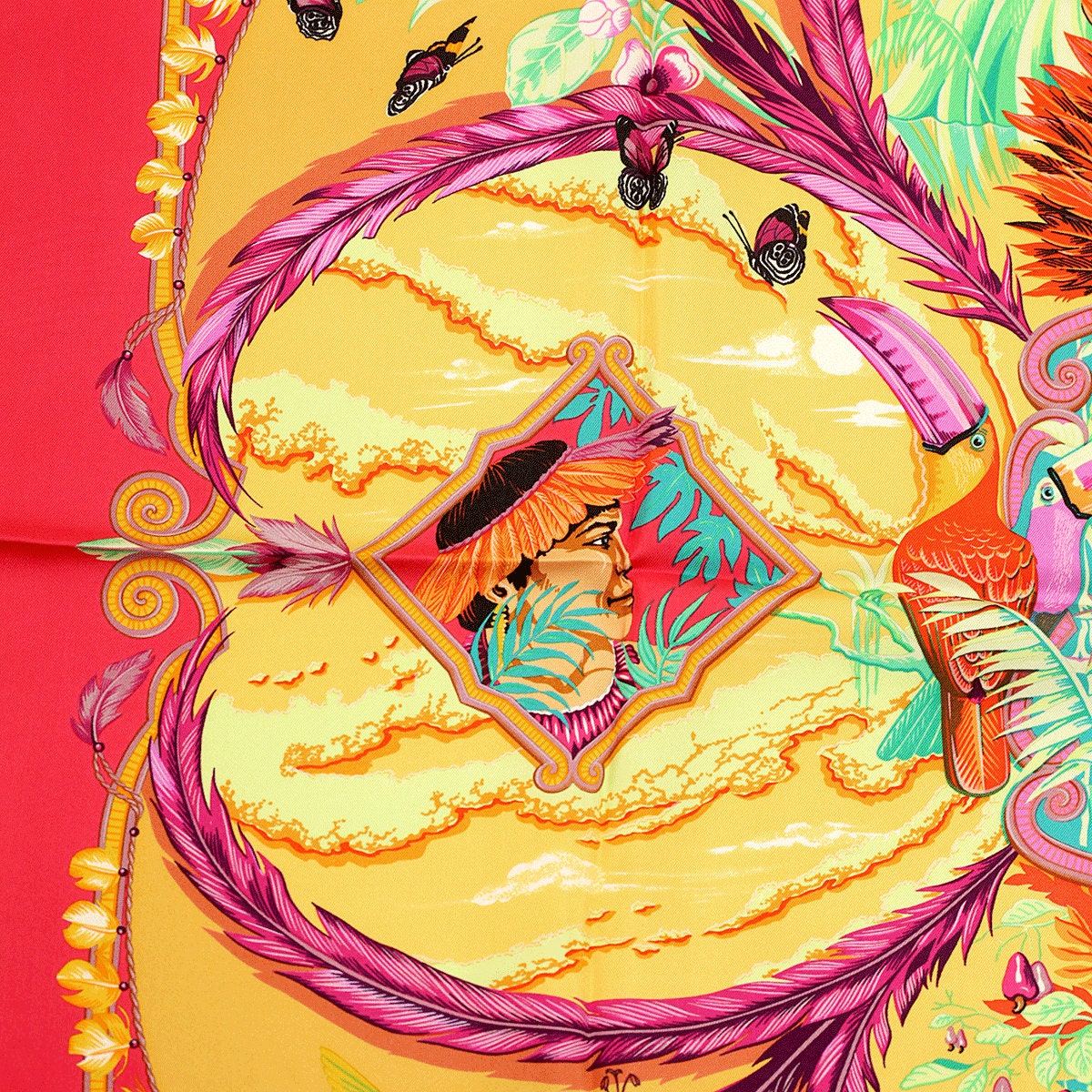 Hermes Scarf "Amazonia" by Laurence Bourthoumieux 90cm Silk